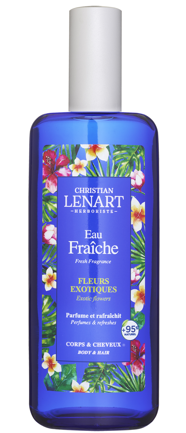 Bouteille Eau Fraîche Fleurs exotiques Christian Lénart