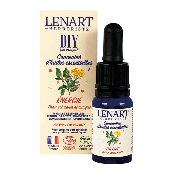 Flacon et étuis Concentré Energie 10ml DIY Lénart Herboriste