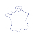 France avec un cœur sur la région Hauts-de-France